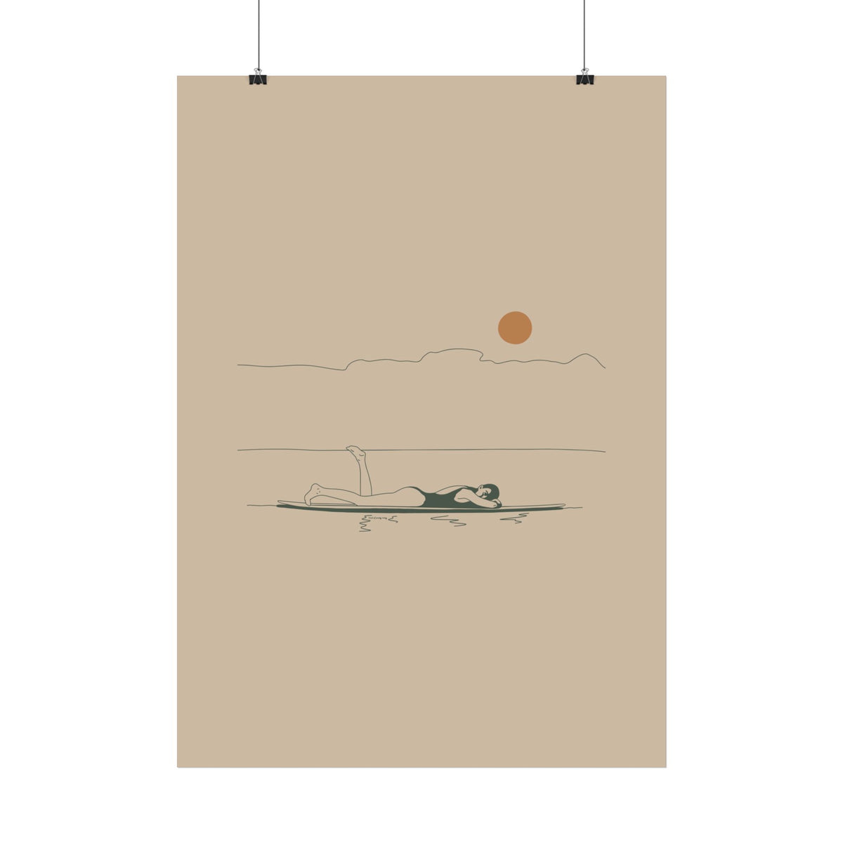 Resting Surfer Girl Poster