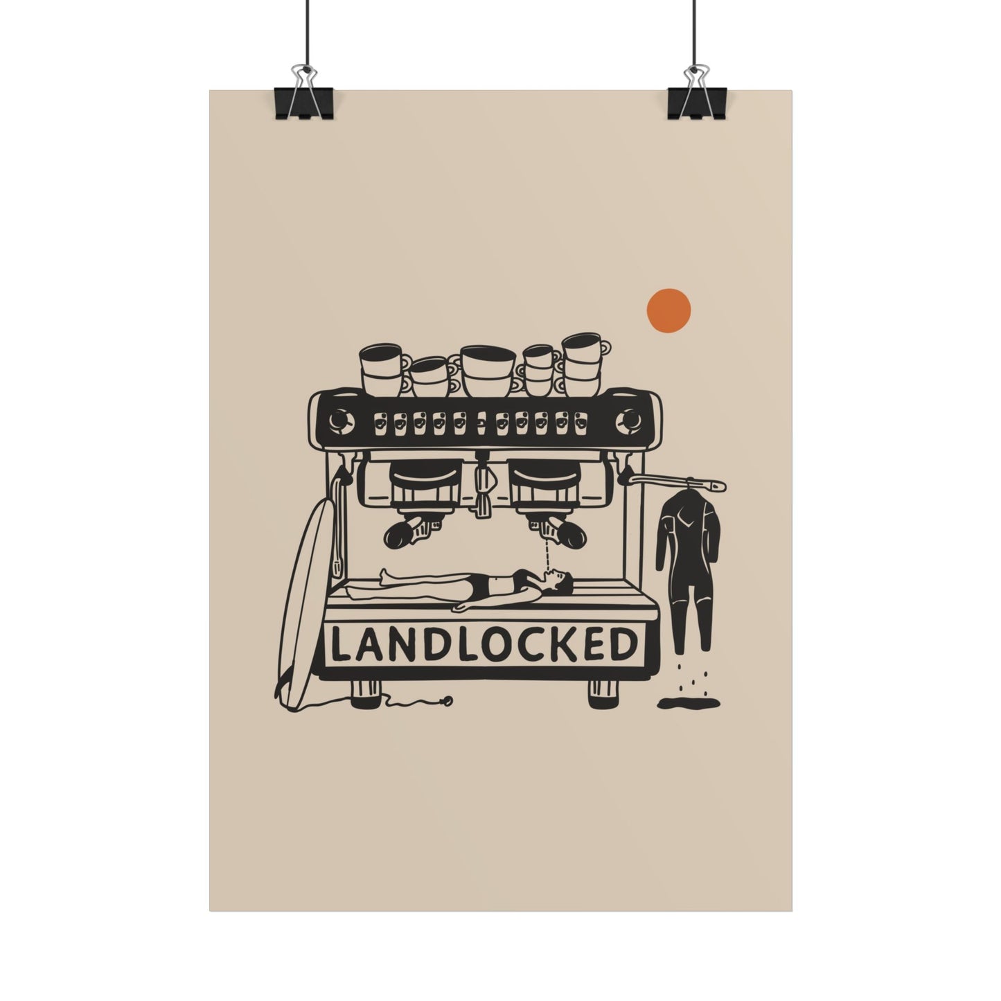 Landlocked after surf Poster