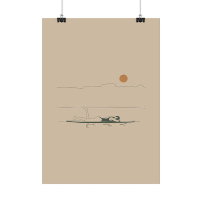 Resting Surfer Girl Poster