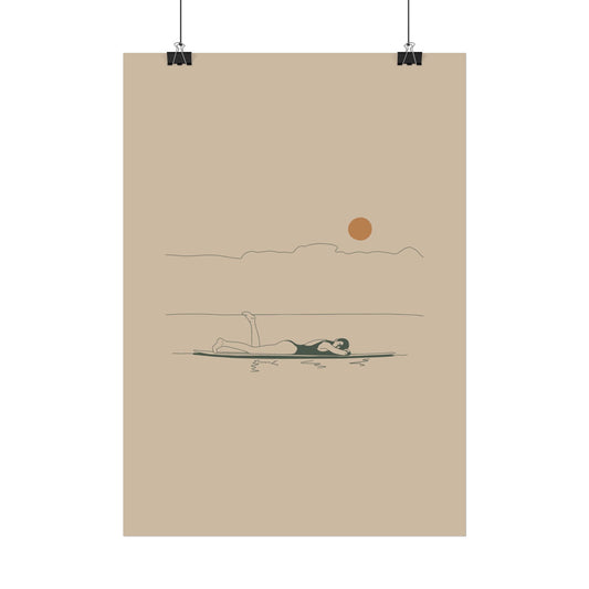 Resting Surfer Girl Poster