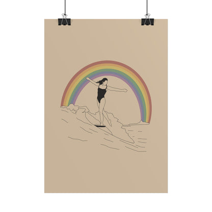 Rainbow Surf Poster