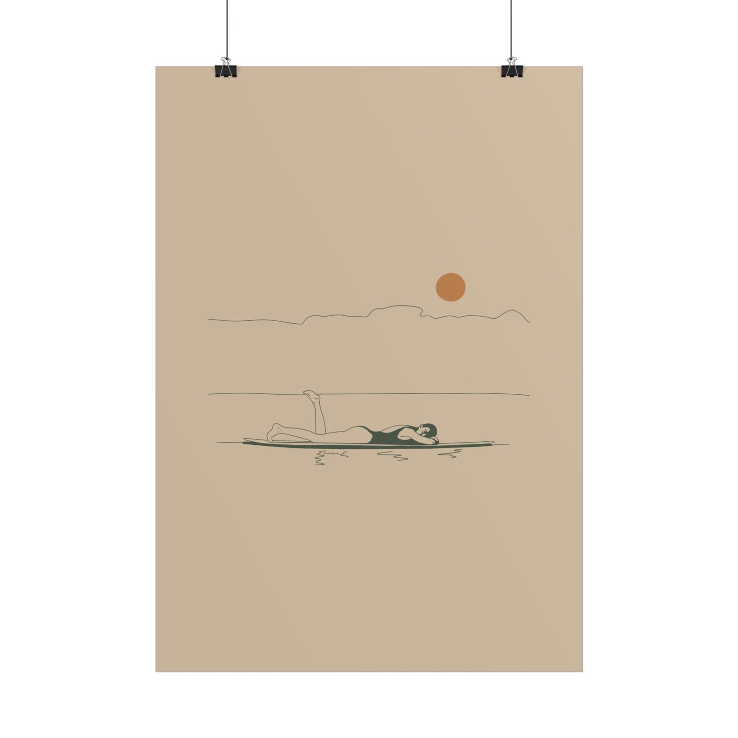 Resting Surfer Girl Poster