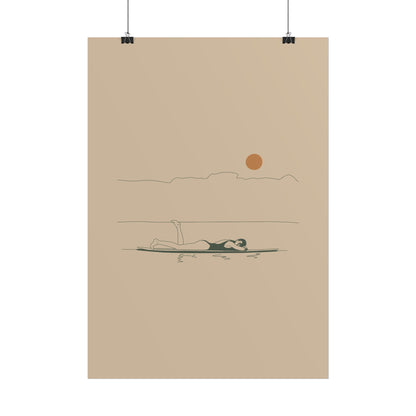 Resting Surfer Girl Poster
