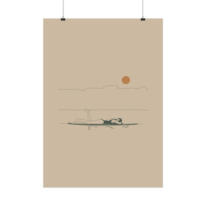 Resting Surfer Girl Poster