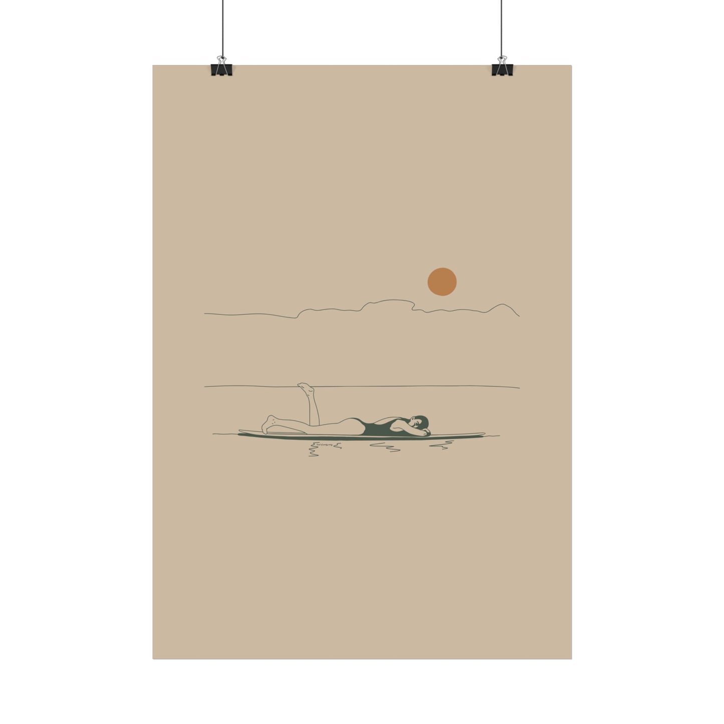 Resting Surfer Girl Poster