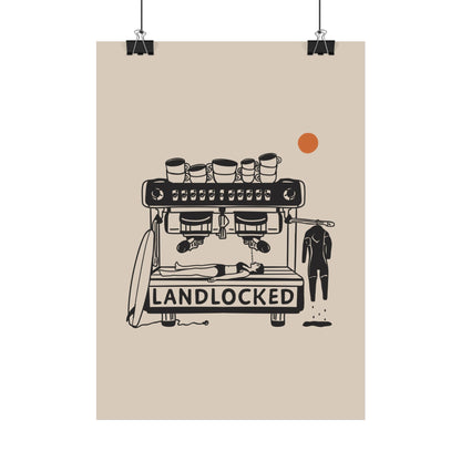 Landlocked after surf Poster
