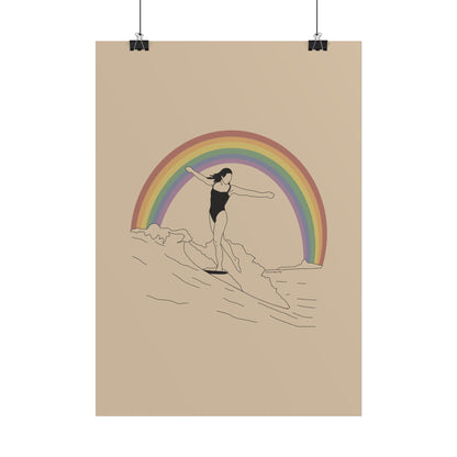 Rainbow Surf Poster