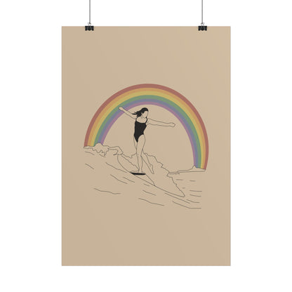 Rainbow Surf Poster