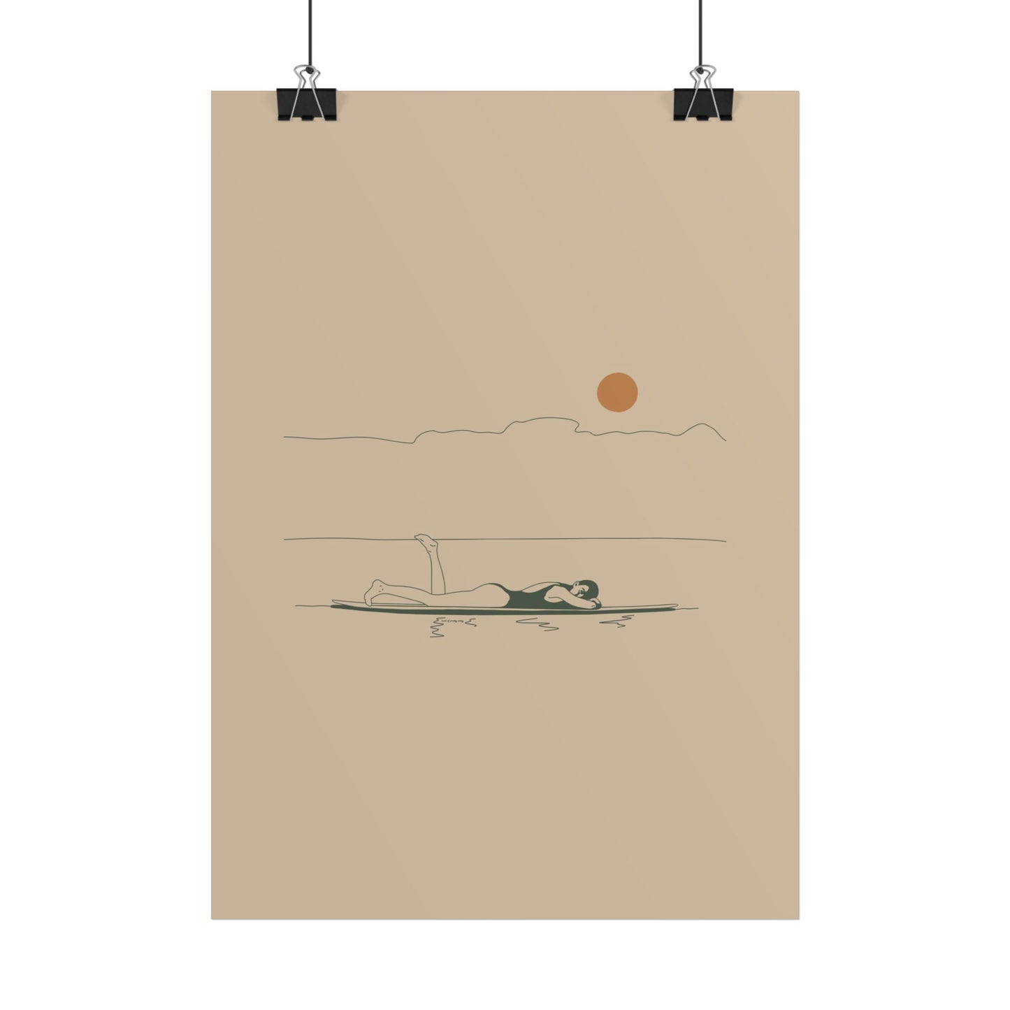 Resting Surfer Girl Poster