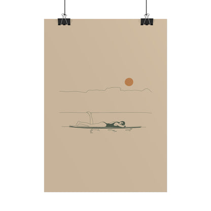 Resting Surfer Girl Poster