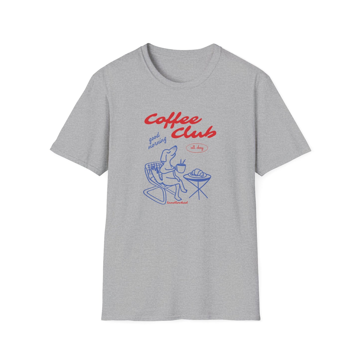 Landlocked Coffee Dog Club Front Print T-Shirt