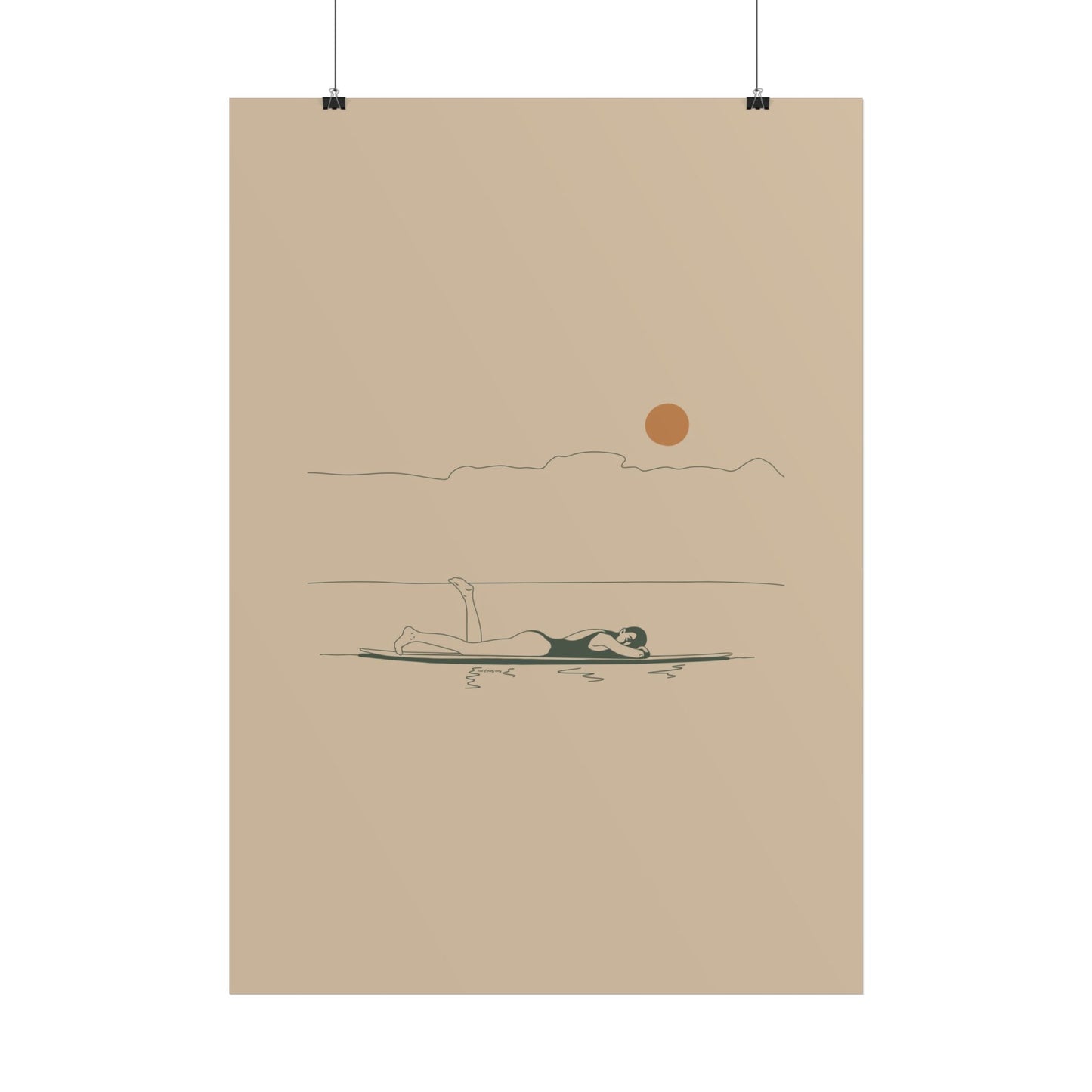 Resting Surfer Girl Poster