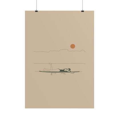 Resting Surfer Girl Poster