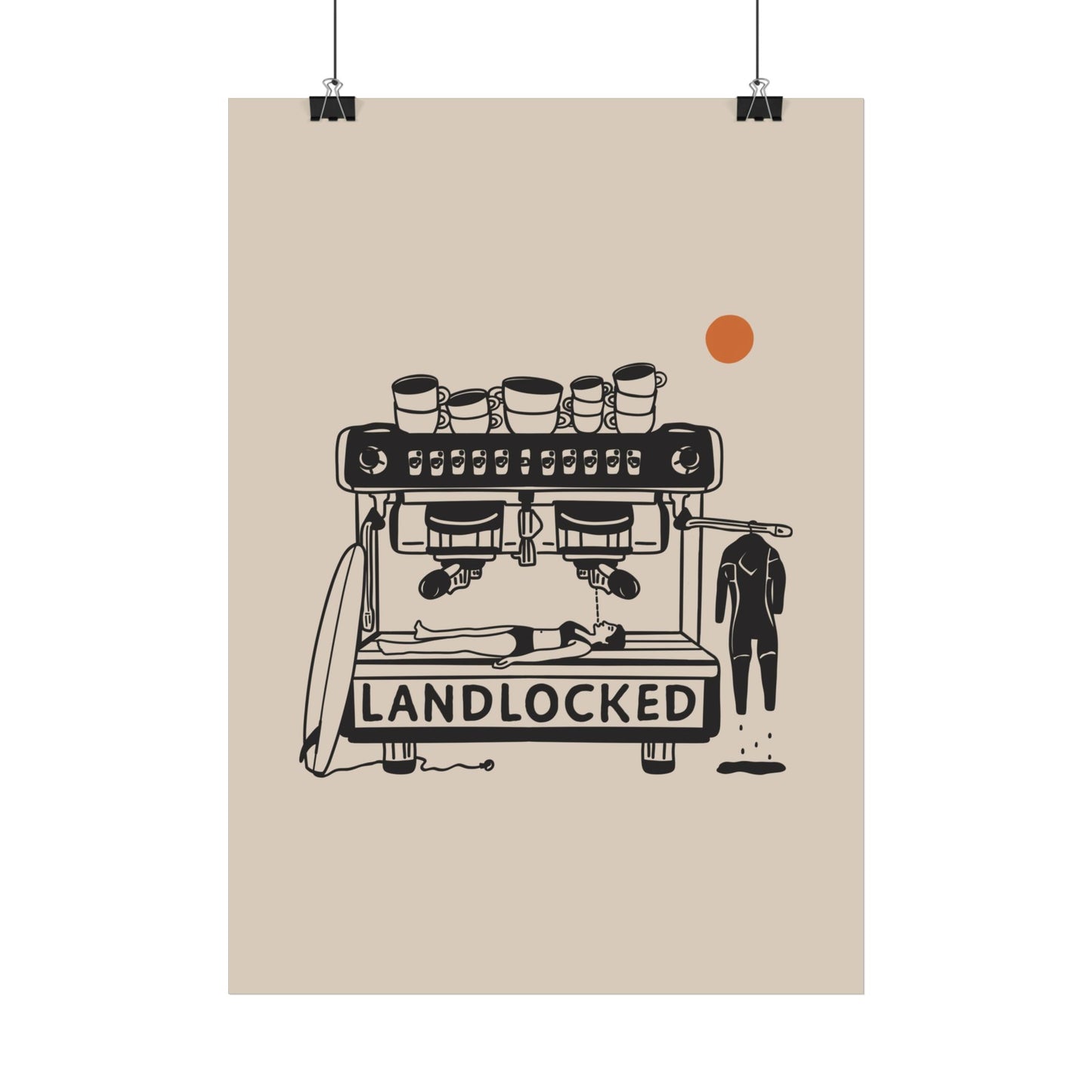 Landlocked after surf Poster
