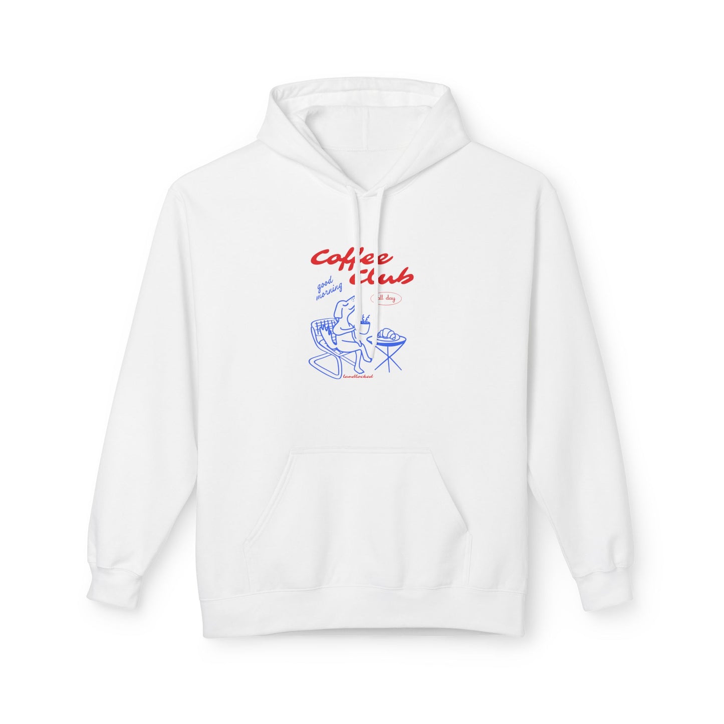 Landlocked Coffee Dog Club Front Print Hoodie