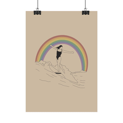 Rainbow Surf Poster