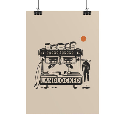 Landlocked after surf Poster