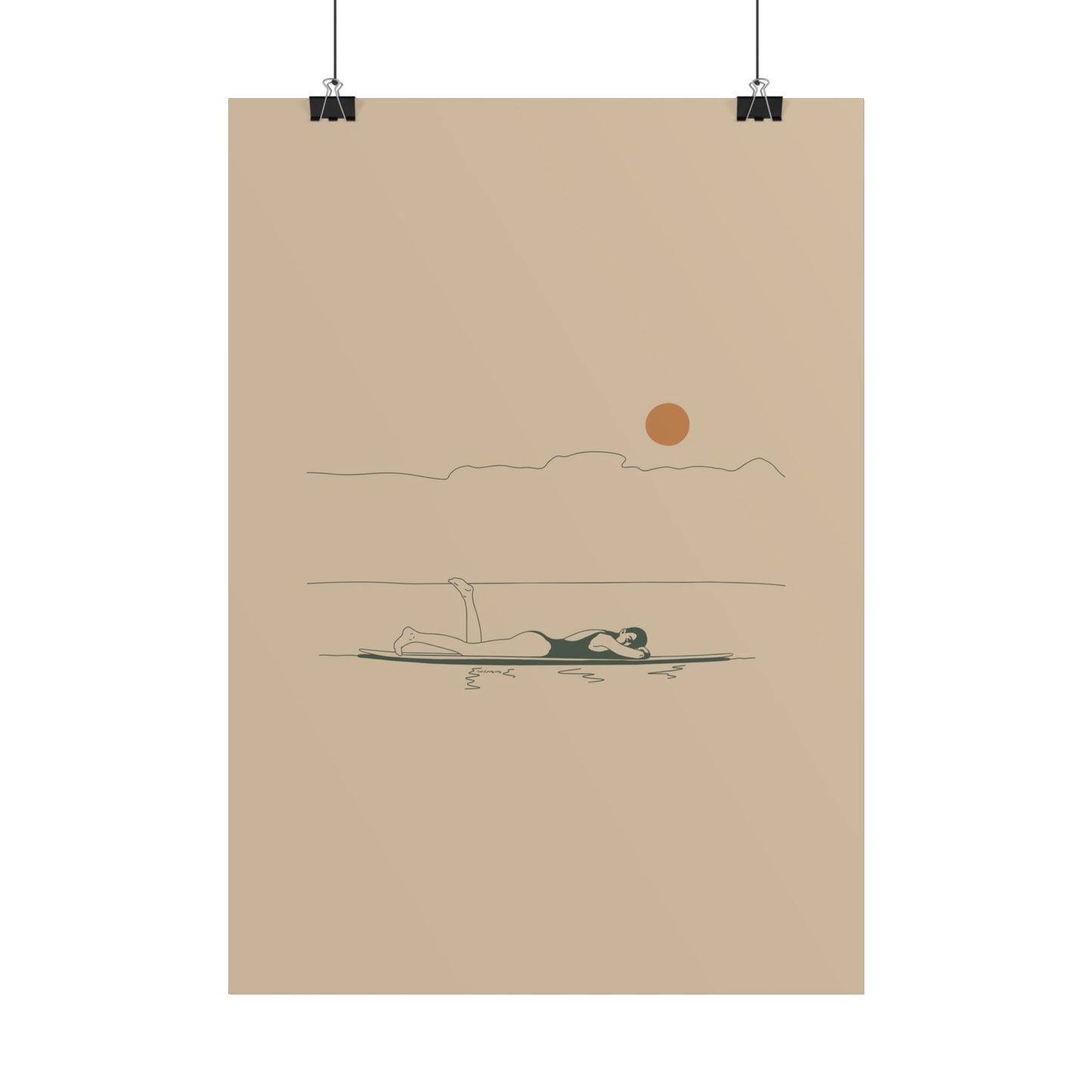 Resting Surfer Girl Poster