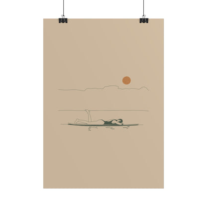 Resting Surfer Girl Poster