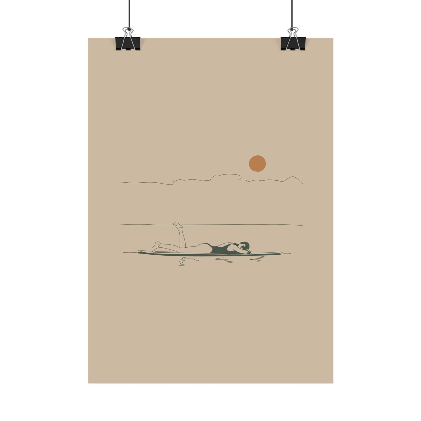 Resting Surfer Girl Poster