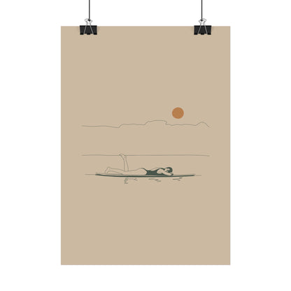 Resting Surfer Girl Poster