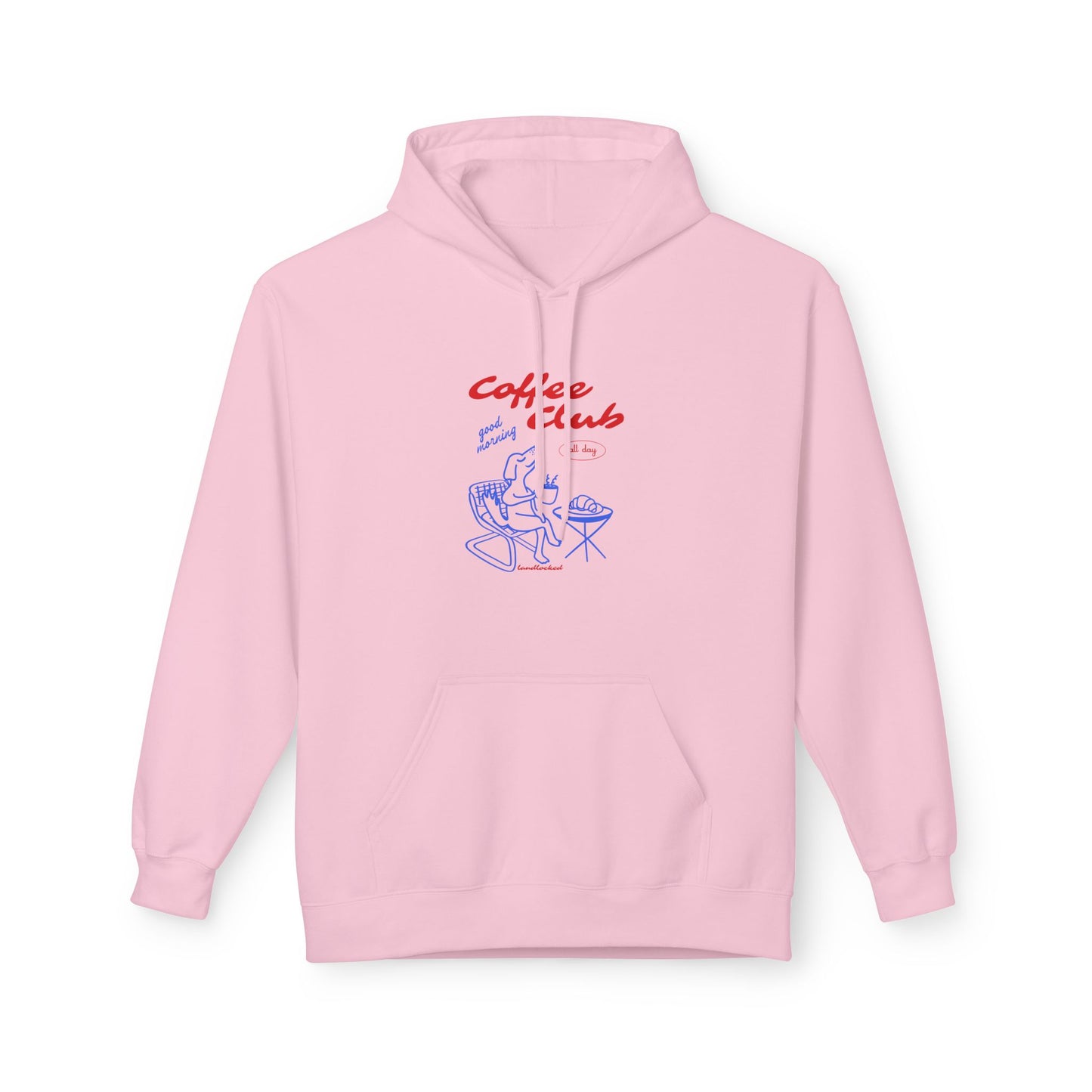 Landlocked Coffee Dog Club Front Print Hoodie